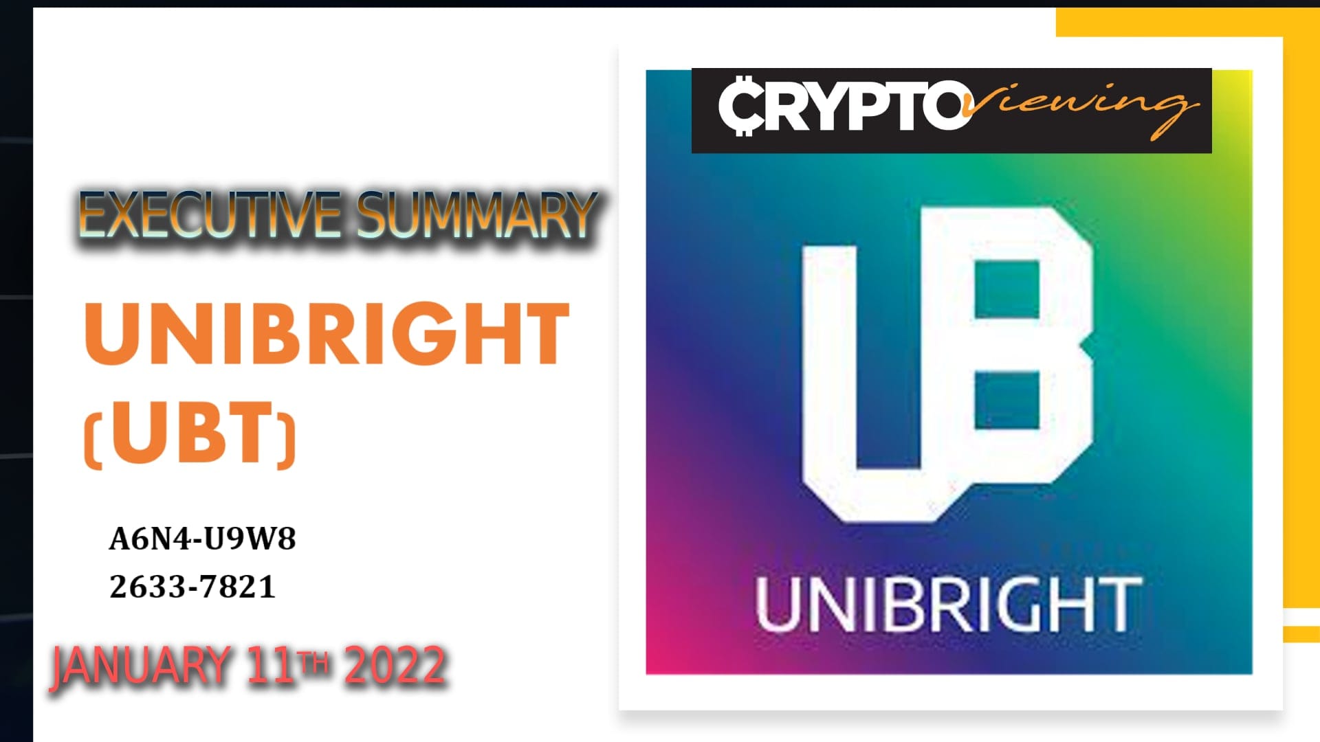 Unibright Executive Summary: The Blockchain Company Nobody Talks About